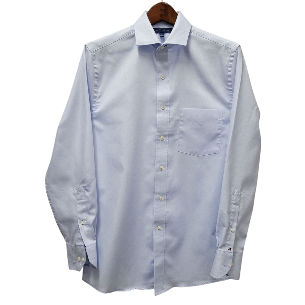 Tommy Hilfiger Men's Dress Shirt Size 15 Neck 32-33 Sleeves Excellent Condition
